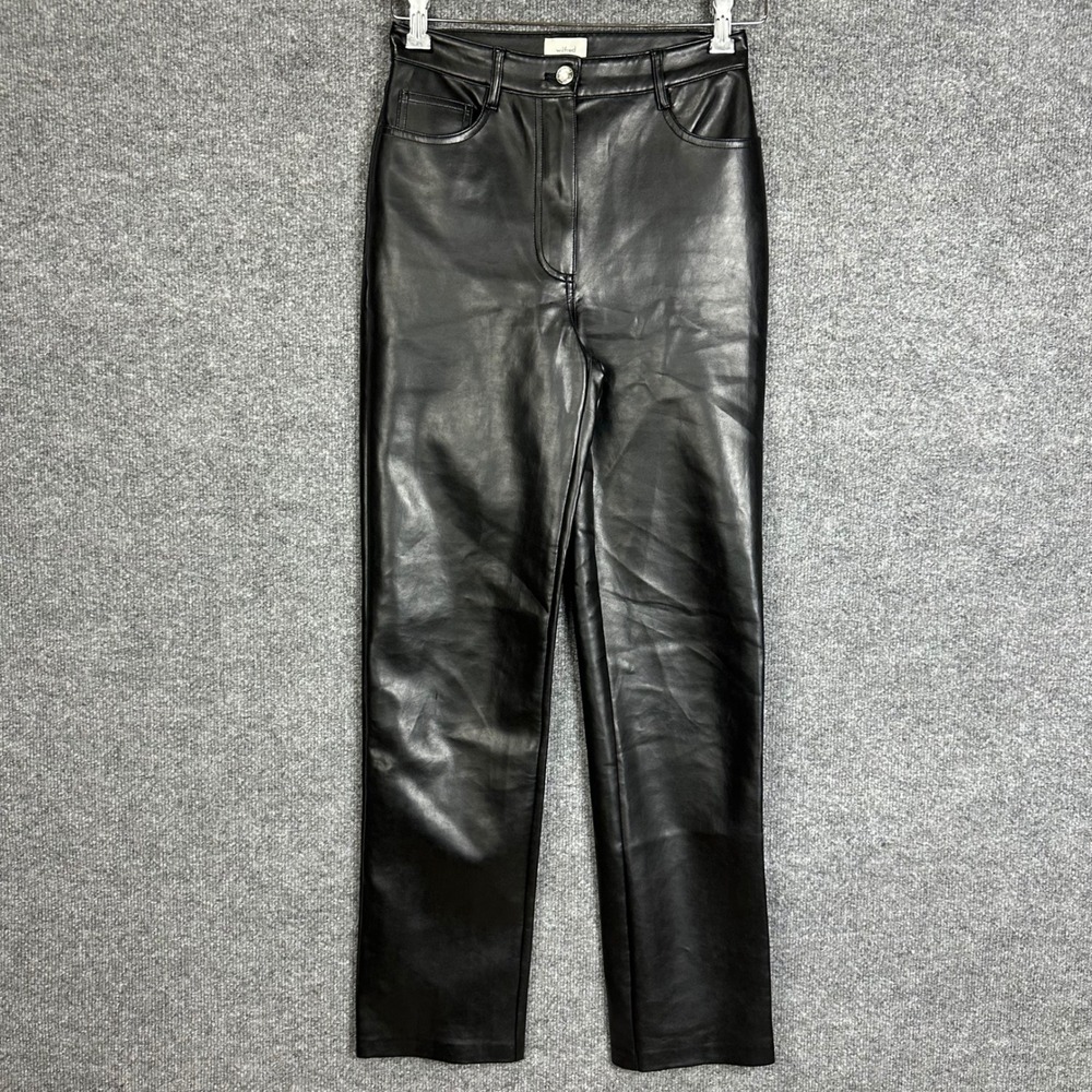 Wilfred Faux Leather Pants Womens 4 Black Excellent Melina High Rise Straight